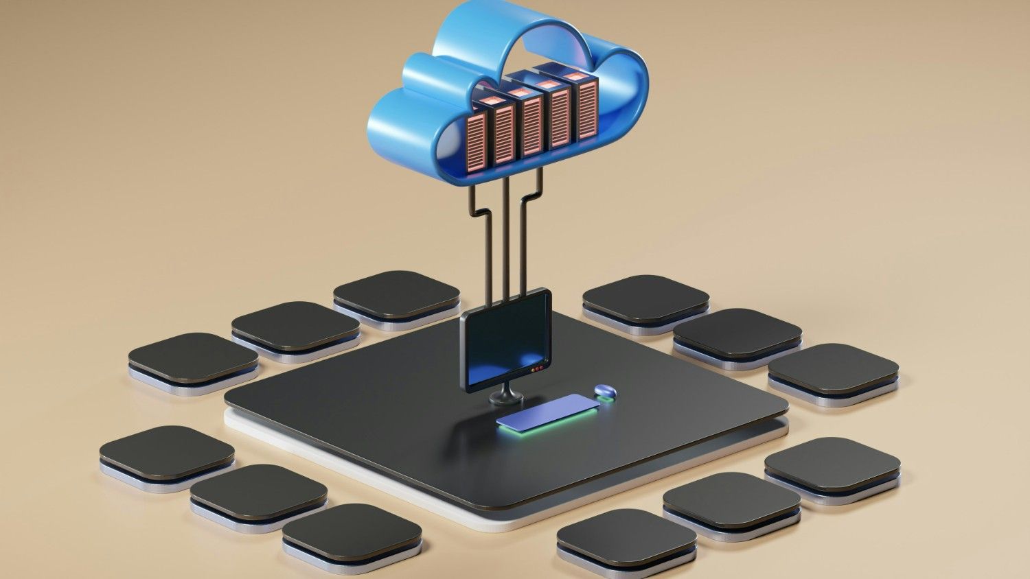 An abstract illustration of cloud computing.