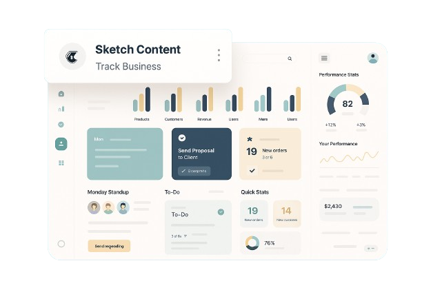 A modern data analytics dashboard on a screen